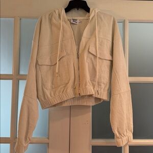 Princess Polly Off-White Ribbed Jacket